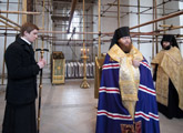 Состоялся молебен перед началом реставрационных работ по восстановлению храма преподобного Сергия, игумена Радонежского.